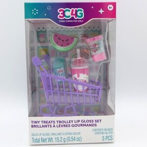 3C4G Tiny Treats Trolley Lip Gloss Set 4 Scented Lip Glosses in a Mini Cart